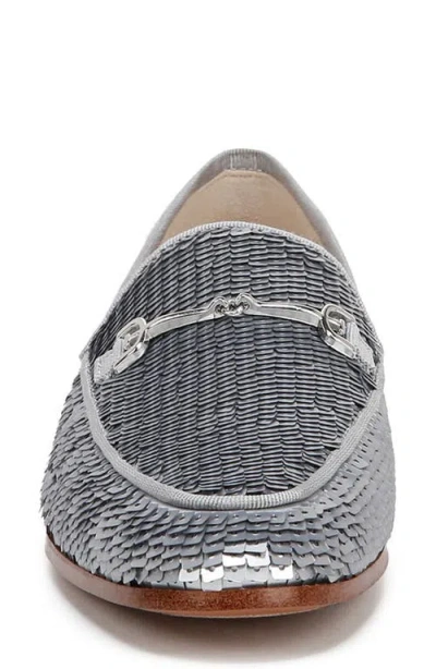 Sam Edelman Loraine Glamour Bit Loafer Matte Silver Fabric In Silver