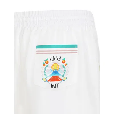 Casablanca Shorts In Seta Bianca In White