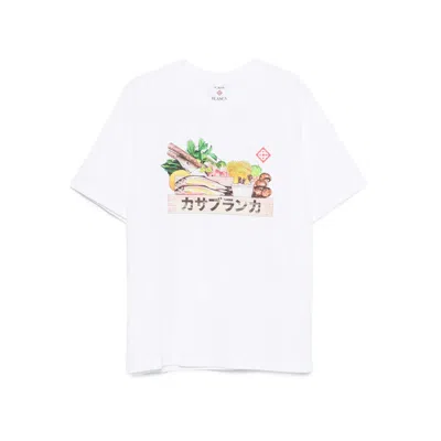 Casablanca White Cotton Short-sleeved T-shirt With Graphic Print In White