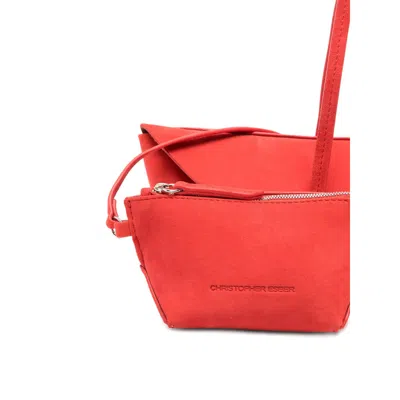 Christopher Esber Mini Gondola Suede Tote Bag In Red