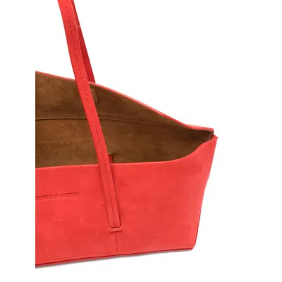 Christopher Esber Mini Gondola Suede Tote Bag In Red