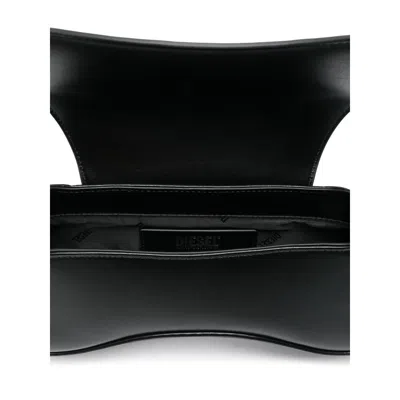 Diesel Play-crossbody Bag In Semi Gloss Leather In Black