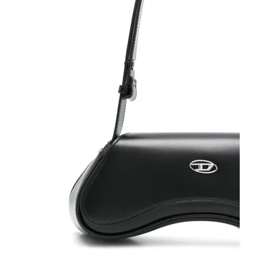 Diesel Play-crossbody Bag In Semi Gloss Leather In Black