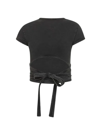 Diesel Black Denim Effect T-bunny-tail-r1 T-shirt In Black