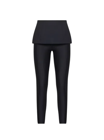 Diesel High Waist Seamless Leggings And Skirt In Black