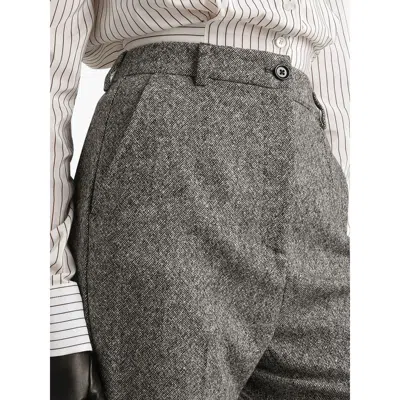Dolce & Gabbana Virgin Wool Jacquard Slim Trousers In Gray