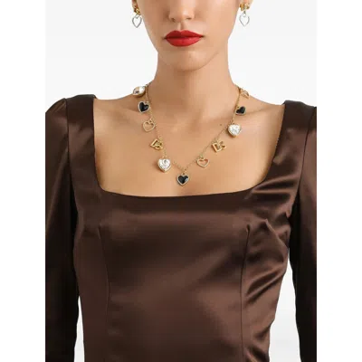 Dolce & Gabbana Stretch Satin Dress In Brown