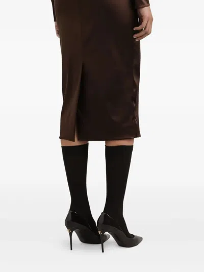 Dolce & Gabbana Stretch Satin Dress In Multi