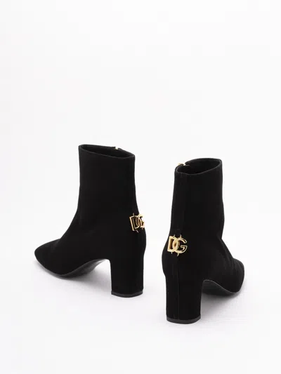 Dolce & Gabbana Suede Ankle Boot In Black