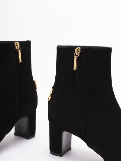 Dolce & Gabbana Suede Ankle Boot In Black
