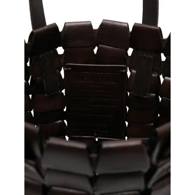 Dragon Diffusion Leather Woven Tote Bag In Black