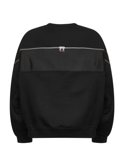 Dries Van Noten Black Contrasting Panels Crewneck Sweatshirt In Multi
