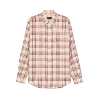 Dsquared2 Plaid Shirt With Lurex Thread In Pink