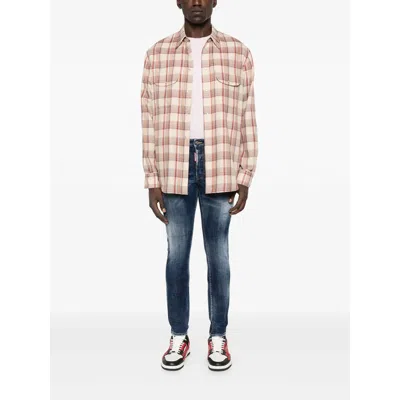 Dsquared2 Plaid Shirt With Lurex Thread In Pink