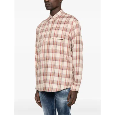 Dsquared2 Plaid Shirt With Lurex Thread In Pink