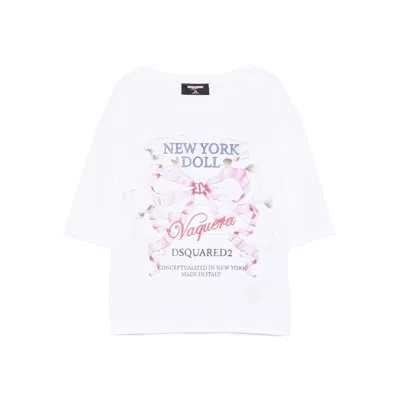 Dsquared2 Vaquera Breezy Fit Jersey T-shirt In White