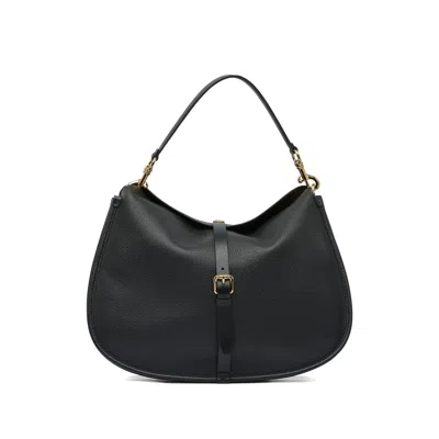 Etro Leather Textured Shoulder Bag In Black