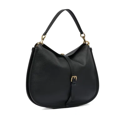 Etro Leather Textured Shoulder Bag In Black