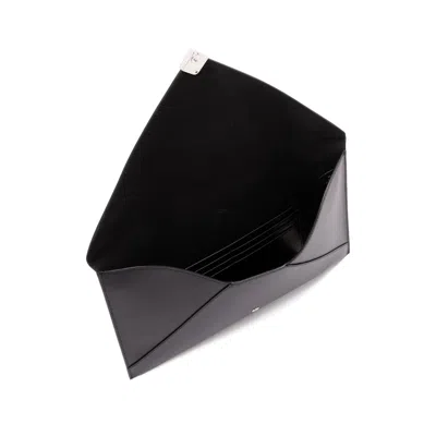 Fendi Large Flat Pouch With Envelope Design And Wrist Strap In Black