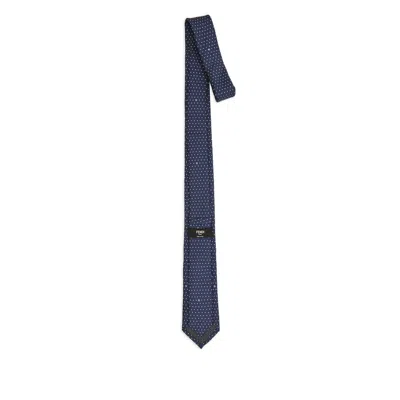 Fendi Slim Tie Polka Dot Pattern Design In Blue