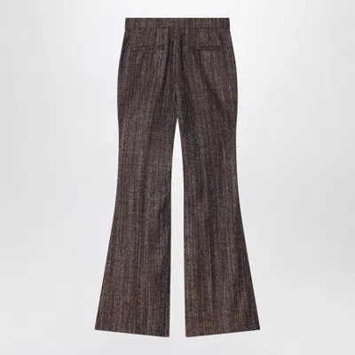 Fendi Rust Wool And Alpaca Trousers Women In Brown