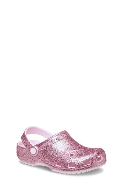 Crocs Toddler Classic Chunky Glitter Clog In Pink
