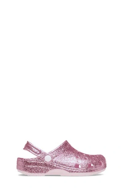 Crocs Toddler Classic Chunky Glitter Clog In Pink