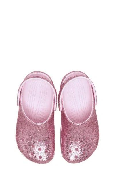 Crocs Toddler Classic Chunky Glitter Clog In Pink