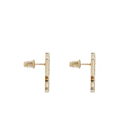 Ferragamo Crystal Embellished Four Gancini Clip On Earrings In Gold