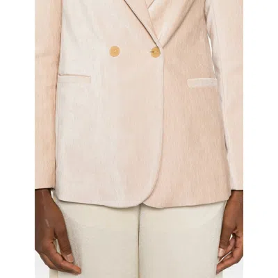 Forte Forte Double-breasted Velvet Jacket Featuring Pockets In Pink