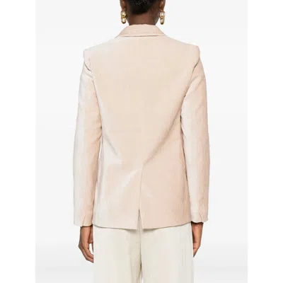 Forte Forte Double-breasted Velvet Jacket Featuring Pockets In Pink