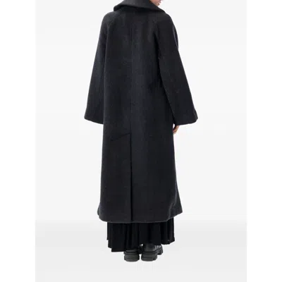 Ganni Wool Coat In Black