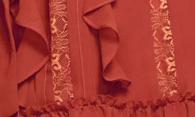 Ramy Brook Claudia Silk Chiffon Ruffle Tiered Mini Dress In Red