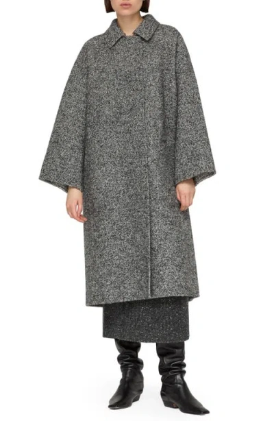 Lafayette 148 Double Face Alpaca Wool Reversible Oversized Coat In Gray
