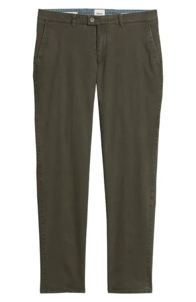 Brax Fabio Flat Front Cotton Blend Pants In Green