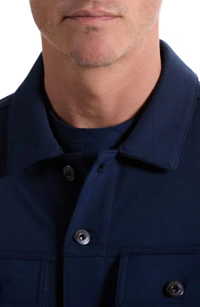 Bugatchi Knit Trucker Jacket In Blue