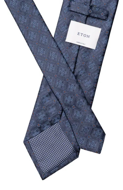Eton Medallion Silk Tie In Blue