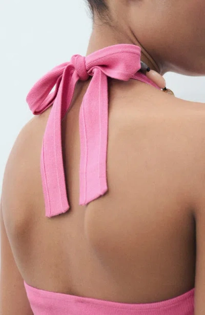 Mango Knit Halter Tank In Pink