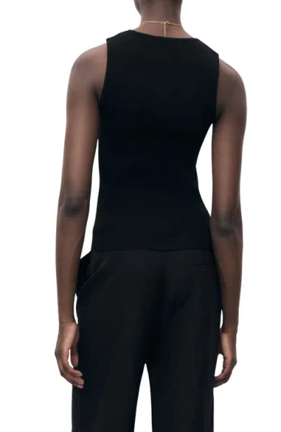 Mango Sleeveless Sweater In Black