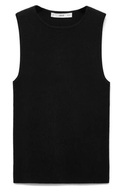 Mango Sleeveless Sweater In Black