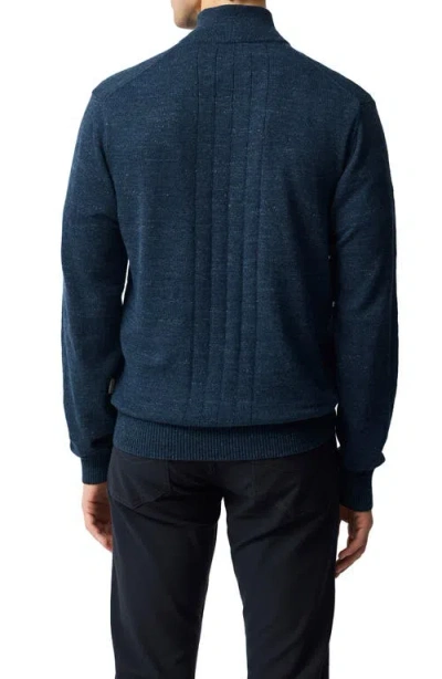 Rodd & Gunn Fortrose 1/4 Zip Knit In Blue
