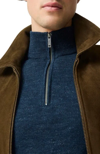 Rodd & Gunn Fortrose 1/4 Zip Knit In Blue