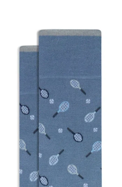 Bugatchi Tennis Mercerized Cotton Blend Dress Socks In Gray