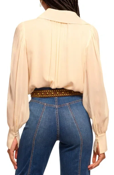 Ramy Brook Claire Ruffle Button Down Blouse In White