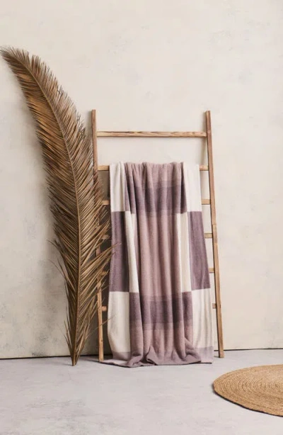 Barefoot Dreams Cozychic Costa Block Throw In Purple