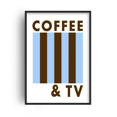 Fanclub Blue / Brown Coffee & Tv Retro 90s Music Art Print A2 In Multi