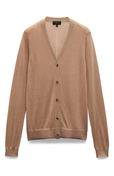 Rag & Bone Adeline Lightweight Cashmere Cardigan In Brown