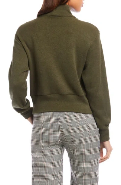 Fifteen Twenty Caly Crossover Cutout Sweatshirt In Green