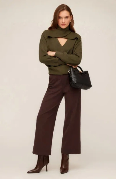 Fifteen Twenty Caly Crossover Cutout Sweatshirt In Green