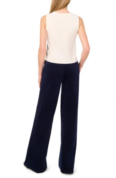 Ted Baker Geo Print Mixed Media Tank In Blue